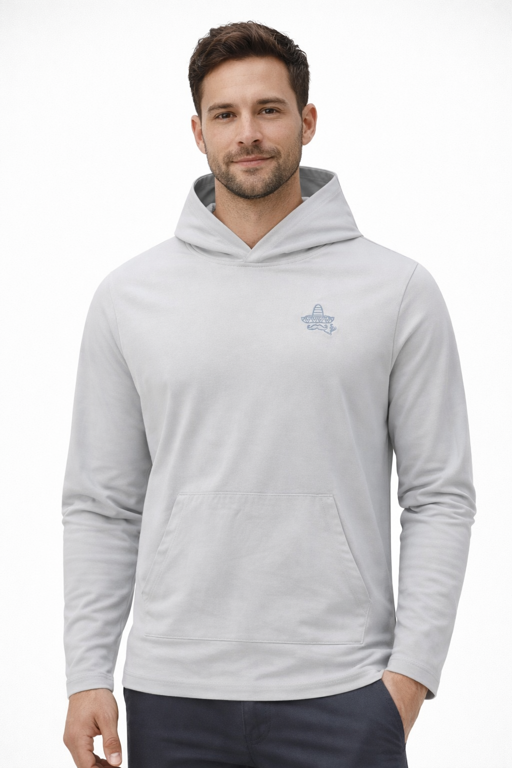 Smokin' Sombrero Lightweight Hoodie- Grey Mist
