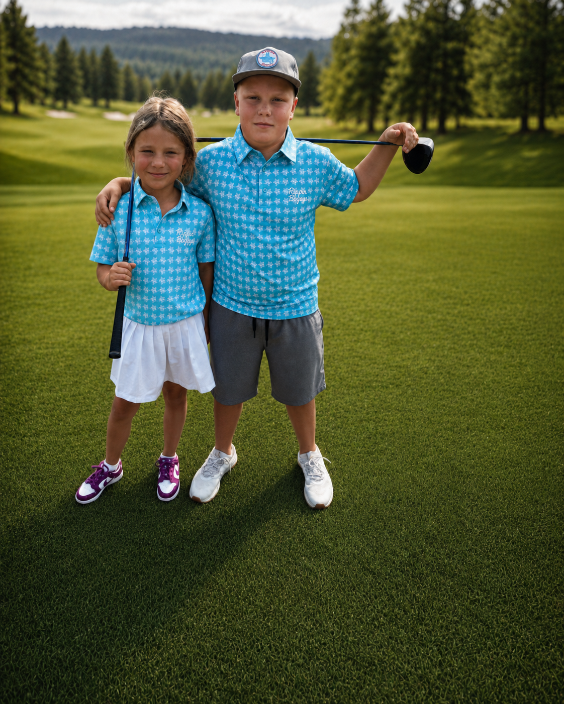 Youth Bogey Bandito Polo- Aqua