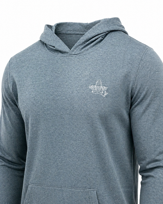 Smokin' Sombrero Soft & Stretchy Hoodie- Aqua Heather